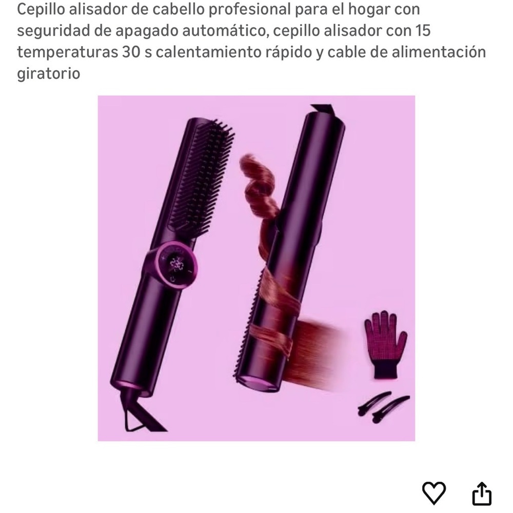 Sleek Purple Hair Styling Set